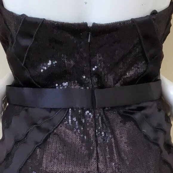 Feriani Couture Vintage Black Strapless Sequins Cocktail Dress SZ 4 - Picture 7 of 9